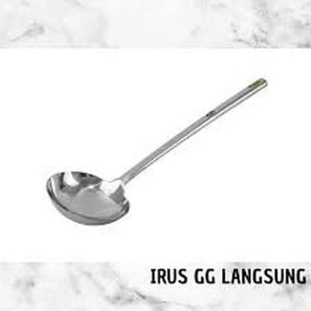 Sendok Sop/Sayur Irus Stainless Steel 40CM Gagang Besi TEBAL AS
