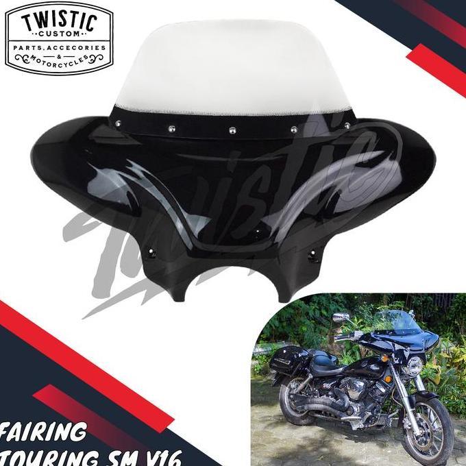 Fairing Visor Windshield Headlamp Tameng Touring Lampu Depan Motor Sm V16 V 16 Baru