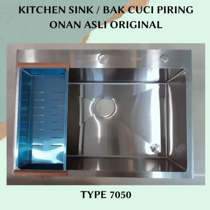 Kitchen Sink Stainless ONAN 7050 /Bak Cuci Piring Kotak Minimalis