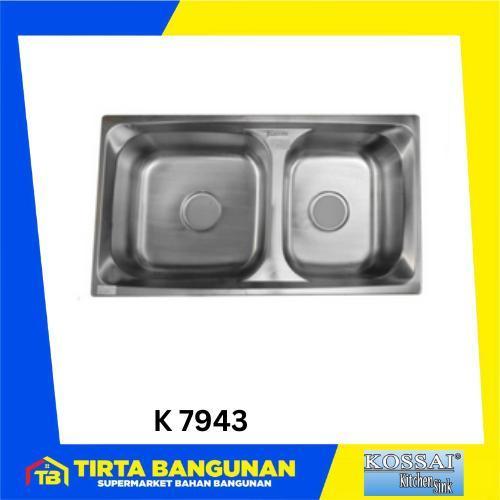 KOSSAI SINK KS 7943 BAK CUCI PIRING 2 LUBANG + AFUR
