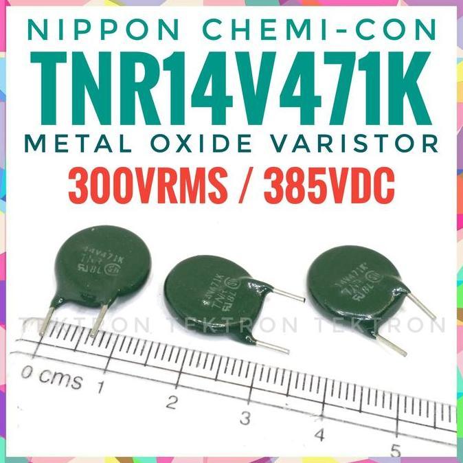 Diskon (1) Nippon Chemi-con TNR14V471K, 471, 300Vrms 385VDC tek70n Murah