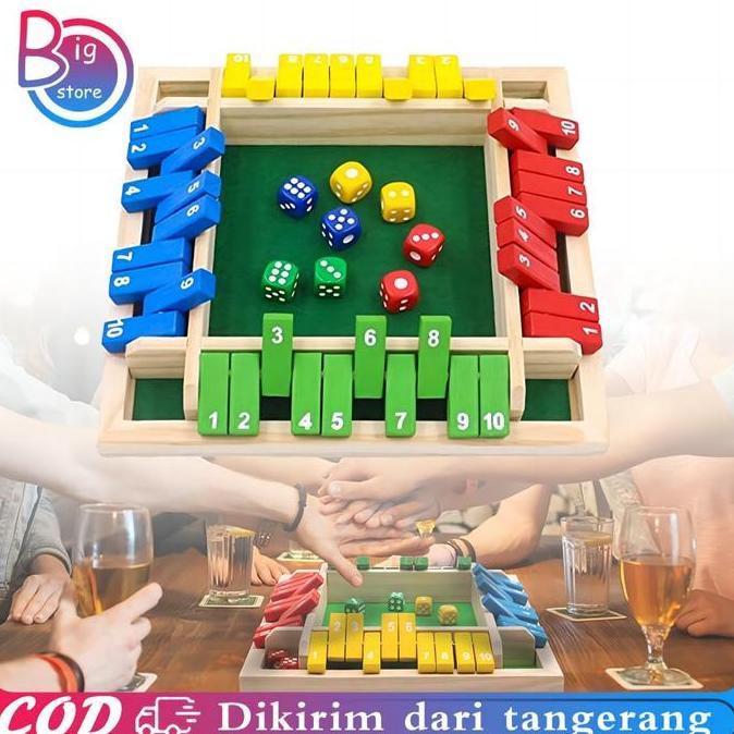 4 Warna Mainan Board Game Dadu Shut the Box Angka Shut The Box Board Game Untuk Keluarga Glory
