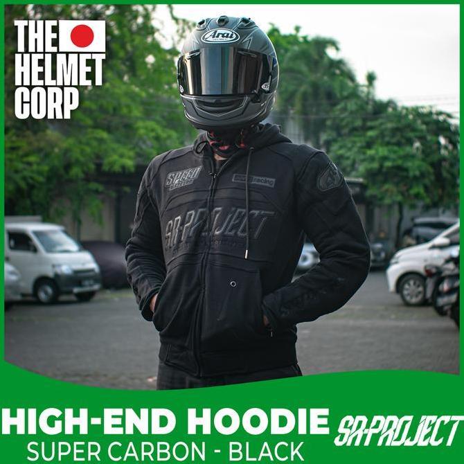 HOODIE SR PROJECT SUPER CARBON BLACK HIGH END RIDING HOODIE PROTECTOR ORIGINAL SR-PROJECT HOODIE MOT