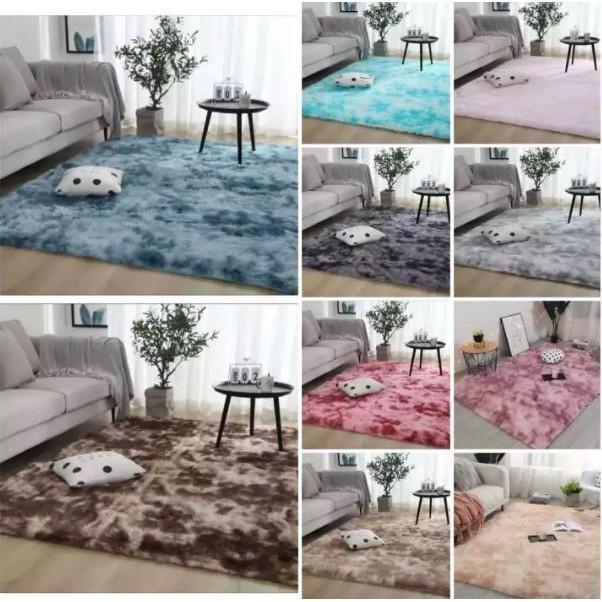 [Cod] Ayeeca - 200X200 Karpet Bulu Ombre Lembut Tebal Bulu 4Cm Karpet Lantai