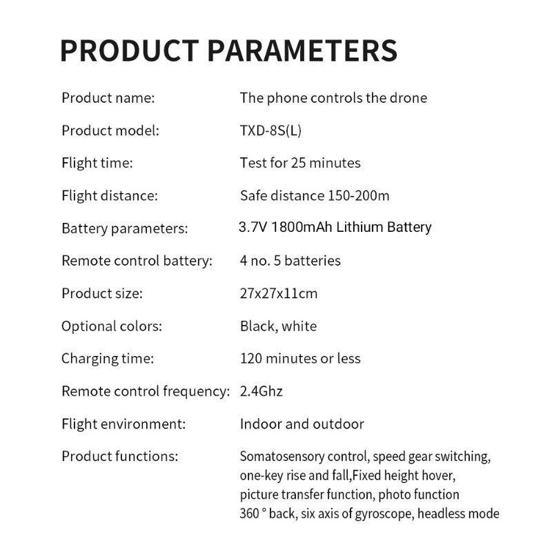 Drone Txd 8S (L) Kamera Fpv 1280X720Px