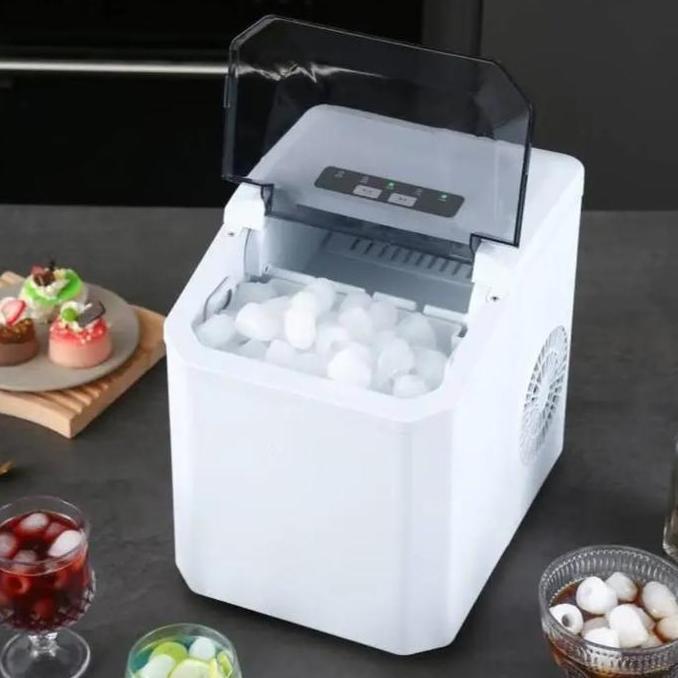 12kg alat es batu kristal Ice Maker Mesin Es Batu Kristal Otomatis Mini Portable Ice Maker 12kg 100W
