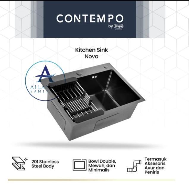 Royal Kitchen Sink Contempo/ Bak cuci piring minimalis/kitchen sink 6045 merk Royal