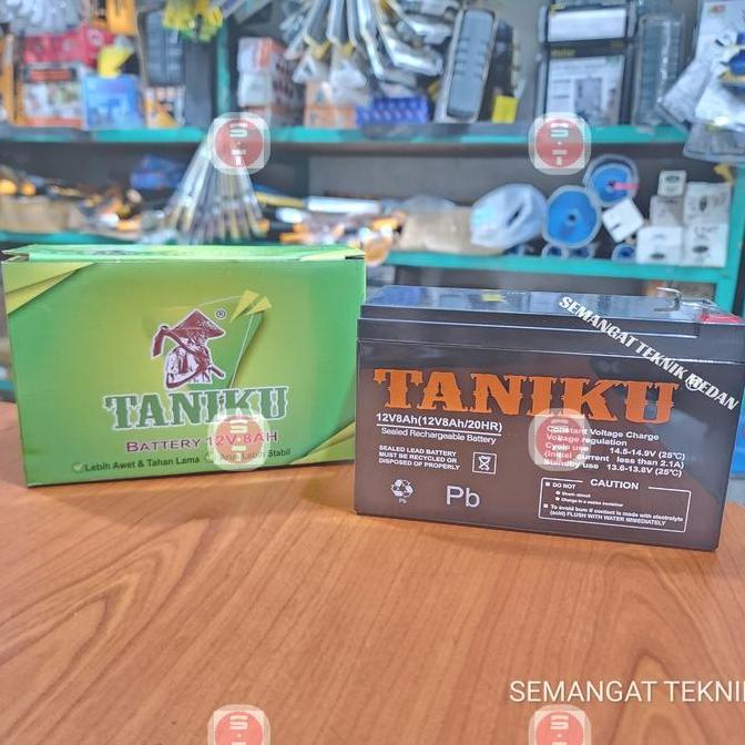 TERBARU - BATERAI BATTERY AKI ACCU DC POMPA HAMA SPRAYER ELEKTRIK 12V 8AH TANIKU