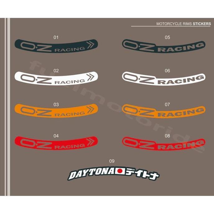 Promo Sticker Velg Motor Oz Racing Daytona Cbr R25 Ninja Gsx Nmax Xmax Adv Cod