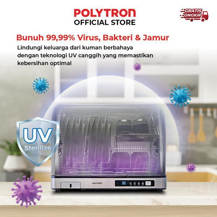 POLYTRON Kitchenmate Dish Dryer UV Sterilizer Botol Bayi Rak Pengering Piring 50 Liter - PDD 501UV