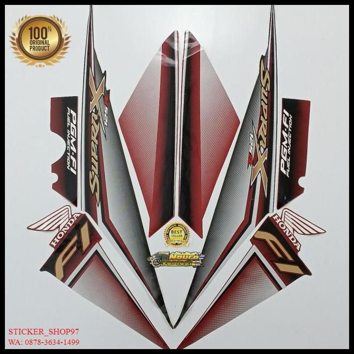 TERBARU (ORI) STRIPING HONDA SUPRA X 125 R 2009 2010 PGM FI  MERAH SILVER !!