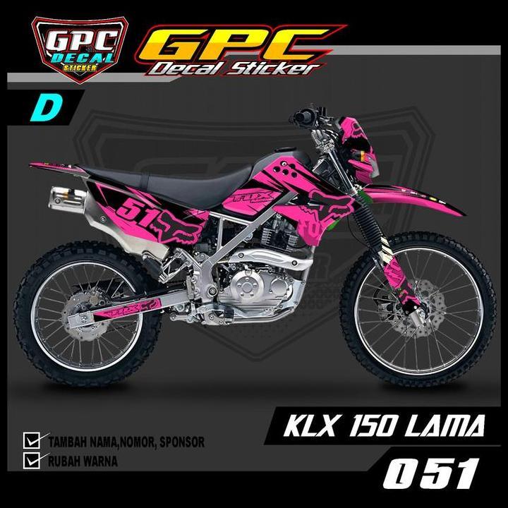 HOT DEAL PREMIUM DECAL STICKER KLX 150 LAMA FULL BODY 051 KLX MOTIF BERCAK FOX 