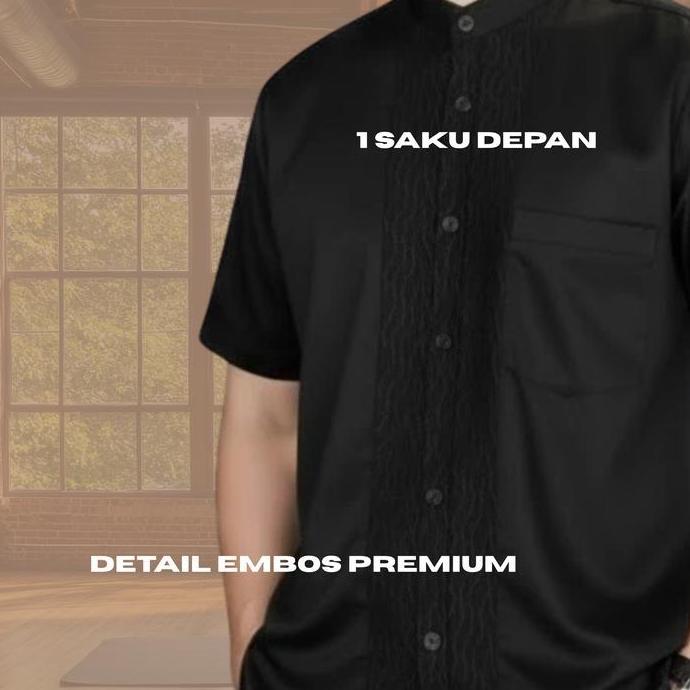 OOTD Baju Koko Couple Ayah Anak untuk Lebaran Warna Hitam  Putih Mahogany Coksu Desain Elegan dan Ny