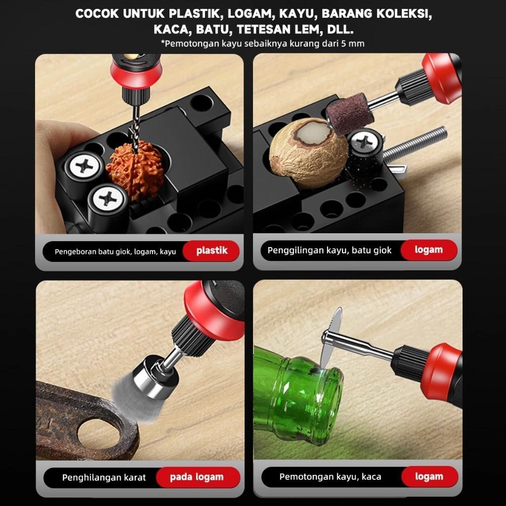 Cod Bor Mini Bor Mini Listrik Aridoo Bor Mini Grinder Set Mesin Ukir Poles Gerinda Listrik Alat Ukir