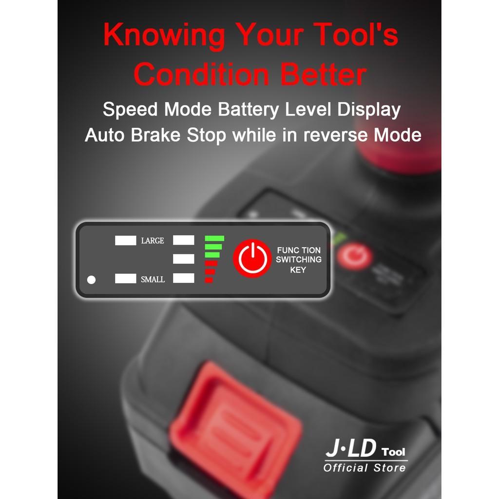 Jld 13Mm Cordless Impact Wrench Brushless 350N.M Impact Baterai 48Vf Mesin Bor Jv88 Untuk Baut Mobil