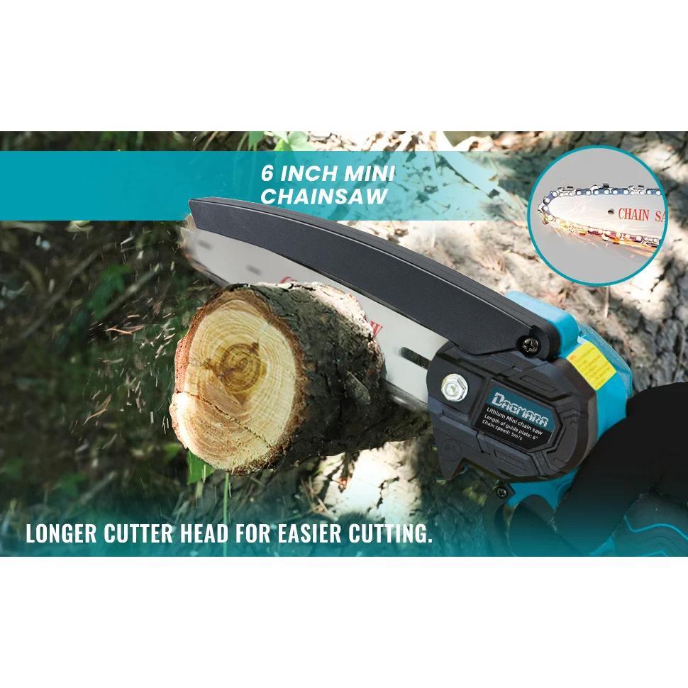 Dagmara Mini Chainsaw,6 Inch Portable Electric Chainsaw Cordless,2023 Upgrade Small Handheld Chain S