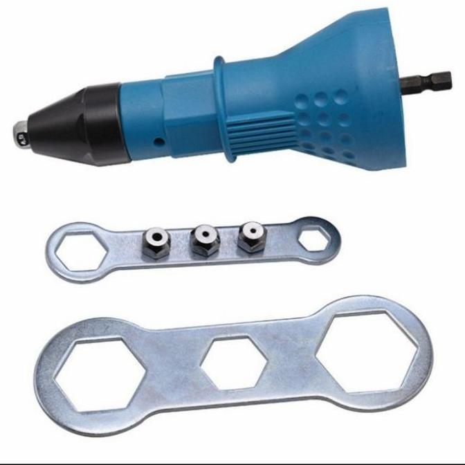 Alat Tang Rivet Rifet Alat Konektor Adaptor Mata Bor +  Gunting Hollow Baja Ringan Seng Almunium