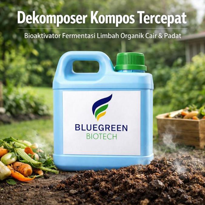 TERBARU - BlueGreen Biotech Dekomposer Kompos Tercepat 1L | Bioaktivator Fermentasi Limbah Organik C