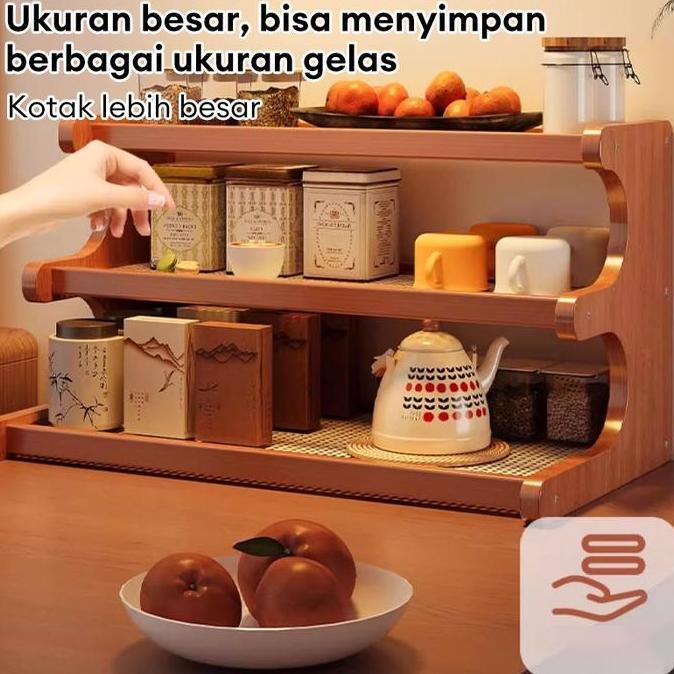 Sadegadiono - [Dh]Rak Meja Rak Meja Aesthetic Rak Meja Kantor Rak Meja Belajar Rak Bambu Serbaguna R