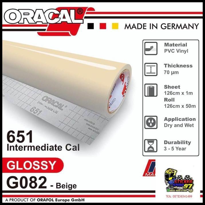 DISKON STICKER ORACAL 651 - G082 BEIGE GLOSS STIKER [METERAN] !!