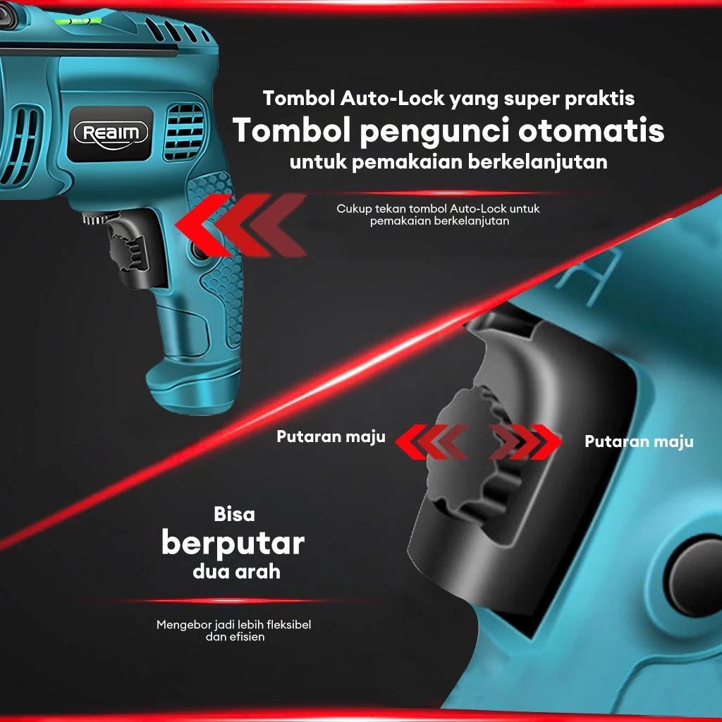 Reaim Mesin Gerinda Tangan Dan Mesin Bor Listrik 13Mm Set Gerinda Dan Bor Paket Bor Gerinda Bor Dan 