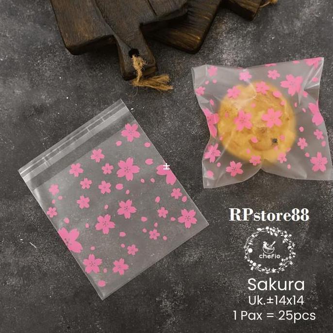 Plastik Roti OPP Motif Bunga 14x14 Plastik Kue Cake Roti Tawar Sobek