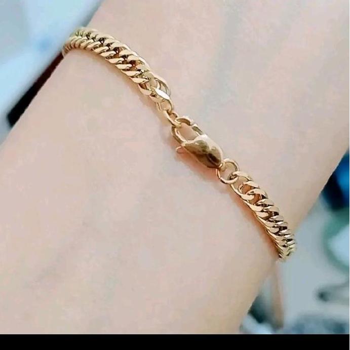 Levonazi - Gelang Sisik Titanium Gold Rosegold Silver Bracelets Gelang Simple Elegan Anak