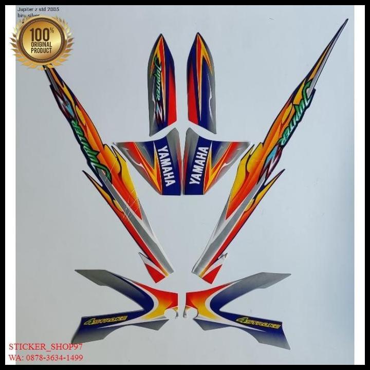 HOT DEAL (ORI) STRIPING YAMAHA JUPITER Z STD  2005 BIRU SILVER BERKUALITAS !!!!