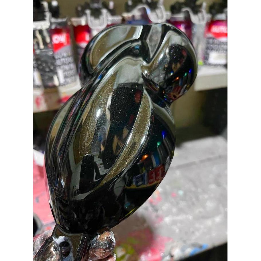 devimastore - cat hitam metalik pu/black mica pu/hitam metalik pearl pu 5ml