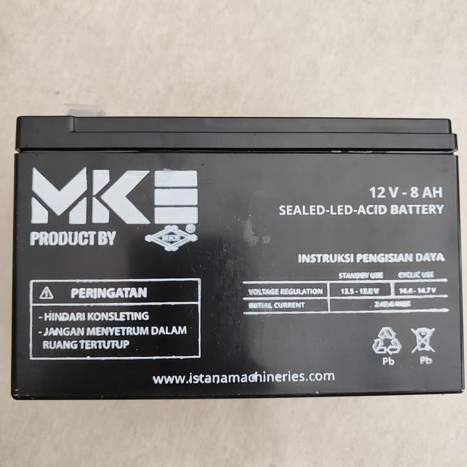 Aki Accu Batre Baterai Tangki Cas Sprayer Hama Elektrik 12 V 8 AH MKE (TERBAIK) (TERBARU) (TERMURAH)