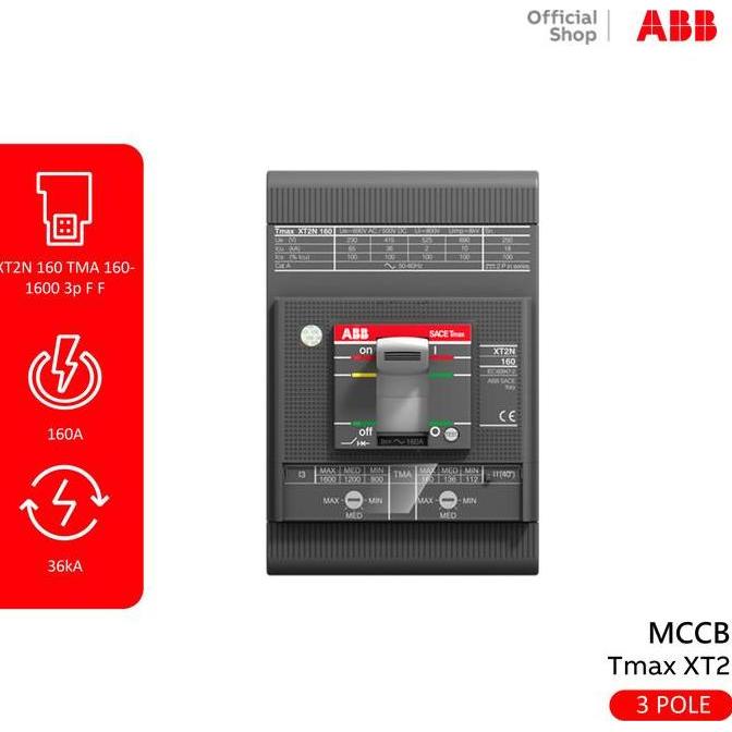 [ABB] MCCB 3P 160A 36kA XT2N TMA 1SDA067020R1 (TERBAIK) (TERBARU) (TERMURAH)