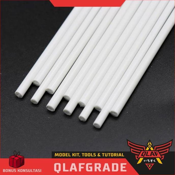 Pla Beam Round Solid 3 mm - plastic pla plate bulat padat custom model Plastik (TERBAIK) (TERBARU) (