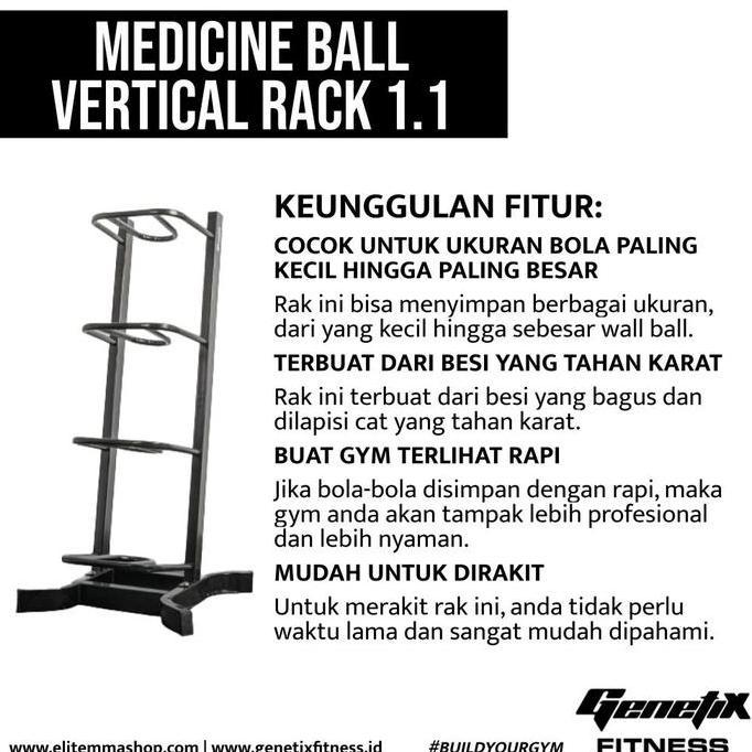GENETIX FIT Medicine Ball Vertical Rack 1.1 (TERBAIK) (TERBARU) (TERMURAH)