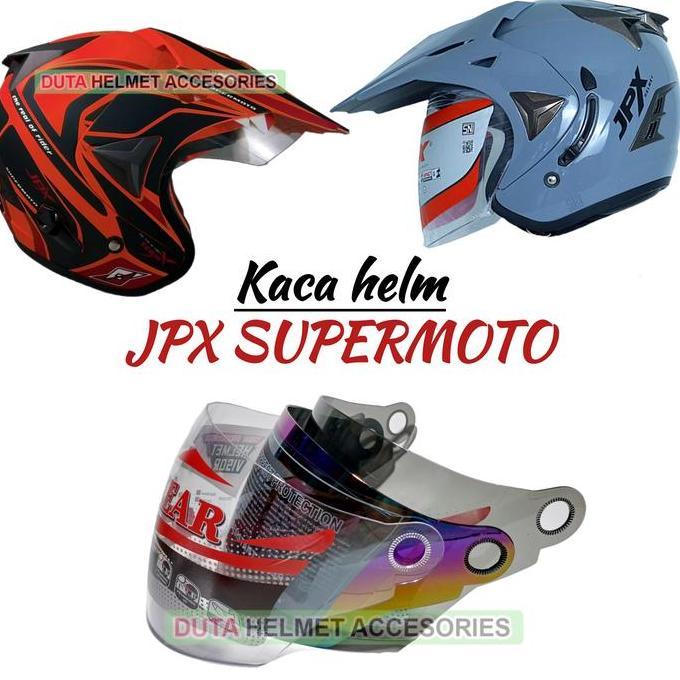 Kaca helm JPX SUPERMOTO visor helmet jpx supermoto nmax pelangi bening hitam murah