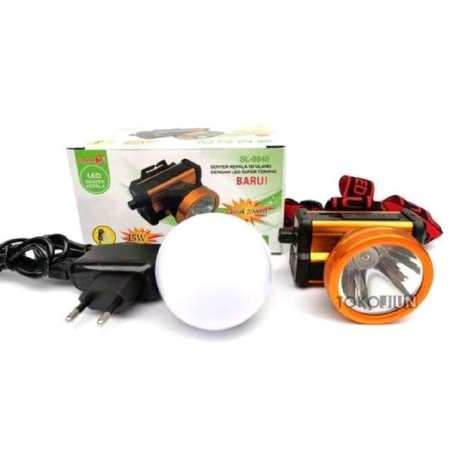 Ready stock Senter Kepala LED Sunpro 15w - SL 8848 A (Korekapi) (Putih / Kuning)