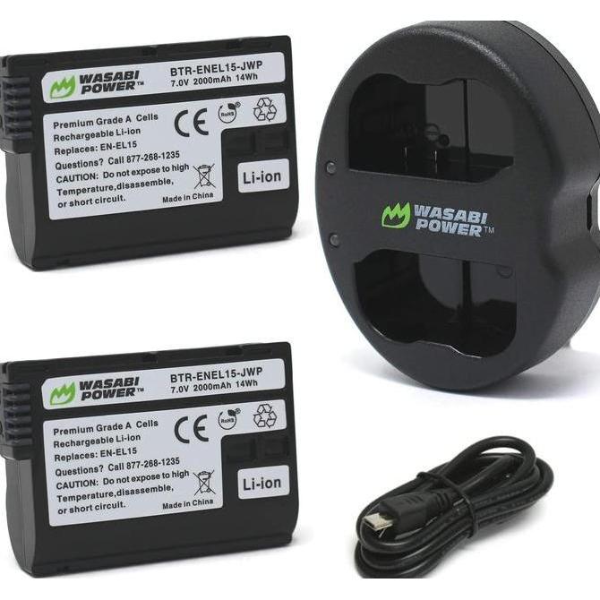 TERMURAH - Wasabi Power Battery & Charger for Nikon EN-EL15 EN-EL15a EN-EL15b ENEL15 ENEL15a ENEL15b