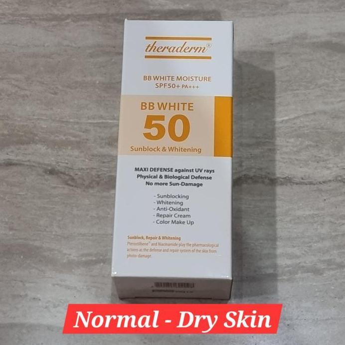 New Theraderm BB White / BB White Moisture SPF 50 + PA +++ / sunblock cream 40 gr (ukuran besar)