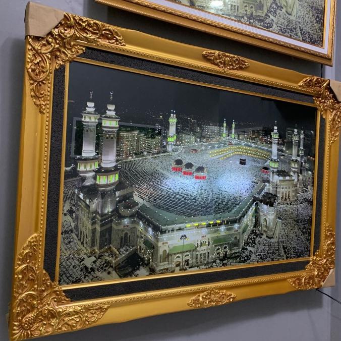 Kaligrafi Mekkah Lampu Hiasan Dinding Kabah Lampu