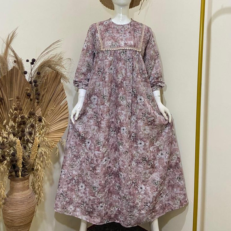 JIHAN FADHILAA - GAMIS ALYA Raya Series Elegant Busui Friendly katun bordir premium renda atas