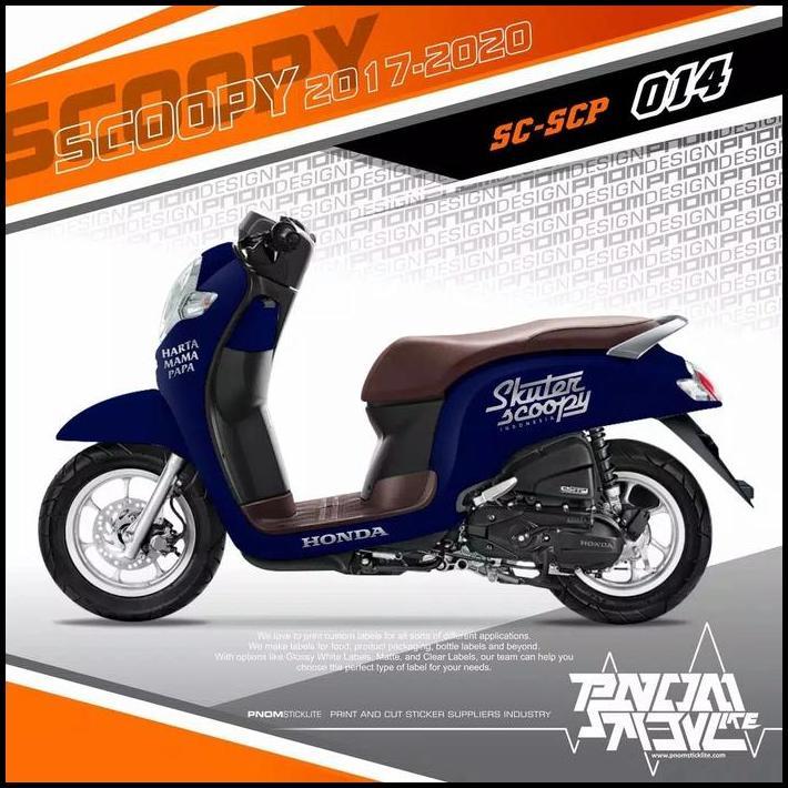 BEST DEAL CUTTING STICKER STRIPING SCOOPY BIRU 2017-2021 SKUTER SCOOPY SILVER 