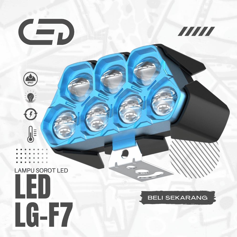 CEDLampu Sorot LED LG-F7 Dual-Mode Cahaya Putih&Kuning 6000K & 4300K60W/DC12V-24V Universal
