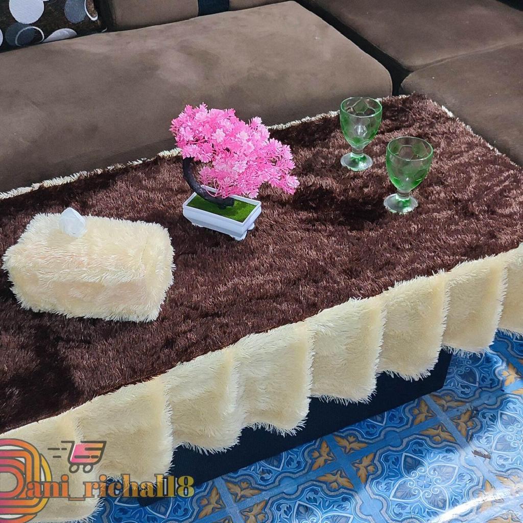 Taplak Meja Ruang Tamu / Taplak Meja Rumbai Ruang Tamu / Taplak Meja Kaca Ruang Tamu