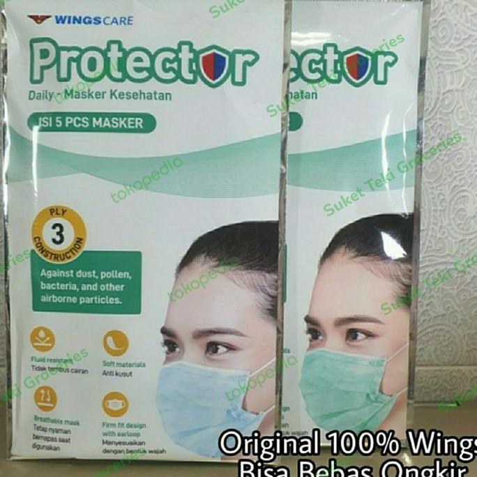 Sale Terlaris Masker Wings Protector 3Ply Medis 5 Pcs Per Bungkus