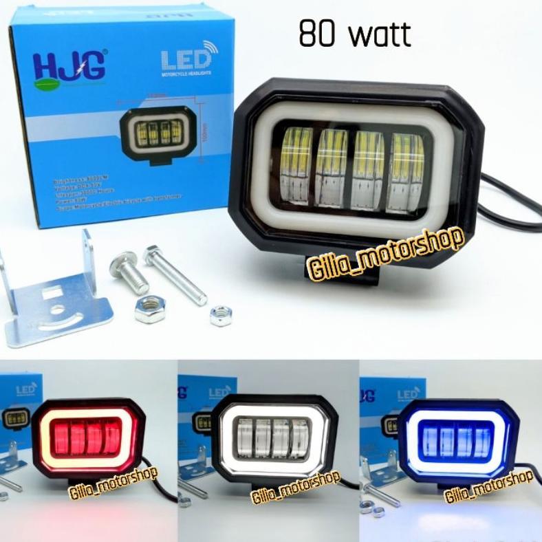 HJG Lampu tembak sorot LED foglamp mini daymaker 4 lensa 80 watt HJG