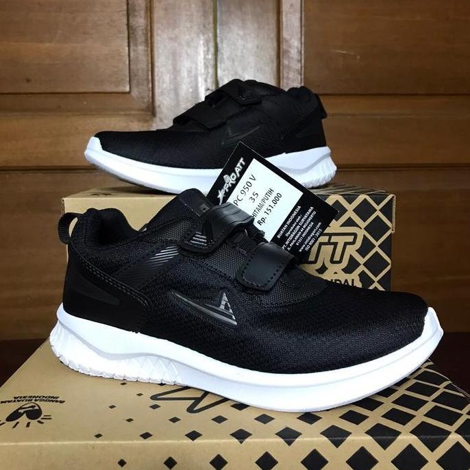 Sepatu Sneakers PRO ATT PC 950 V HP Size 31 32 33 34 35 36 37 38 Hitam Putih Sneaker Sekolah Anak Pe