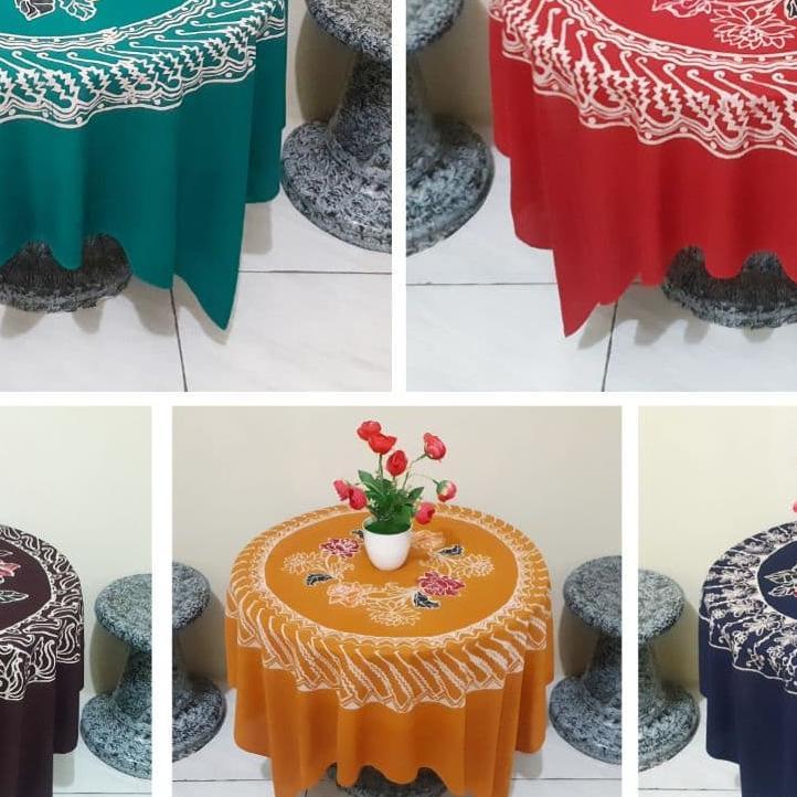 Taplak Meja Batik Murah - Taplak Kotak Motif Bundar