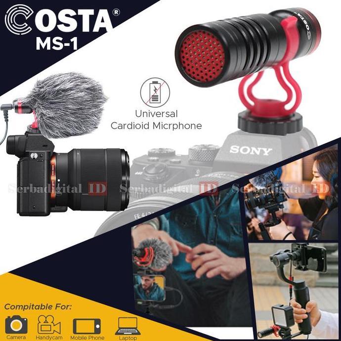 COSTA MS-1 Cardiodid Microphone Shotgun For DSLR,Video,Android