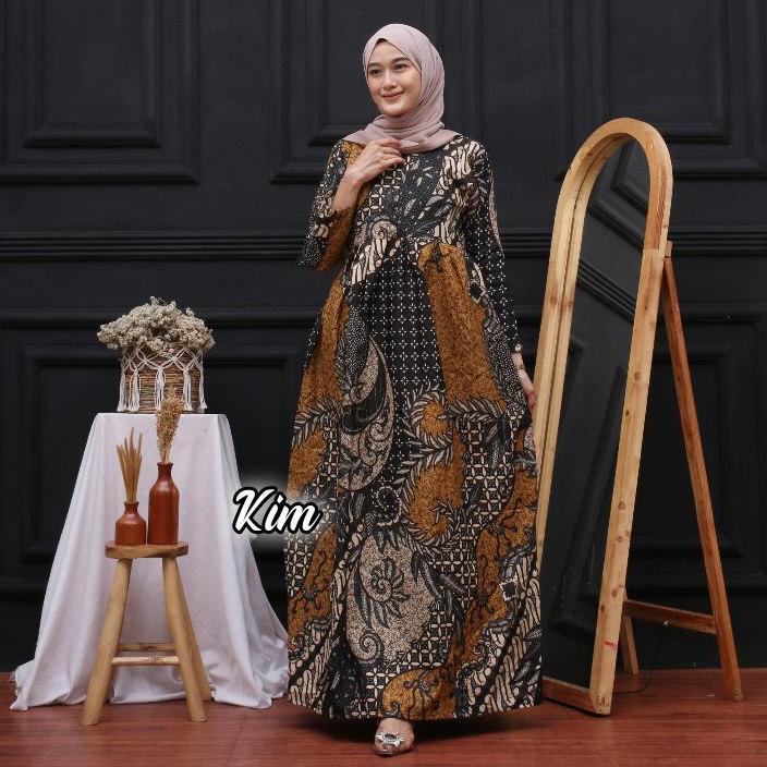 NEW ARRIVAL Rizky_collection2 - Baju Gamis Batik Wanita perampuan Modern Syar'i Terbaru Kekinian