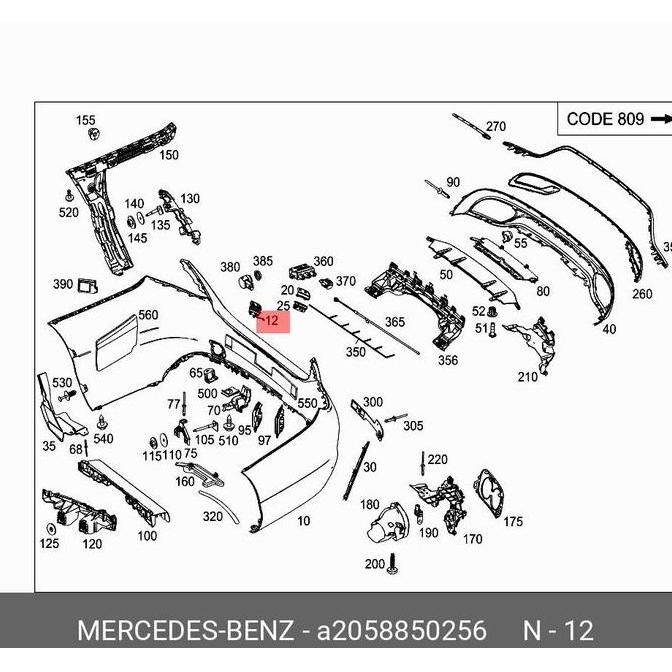 Promo ODM AFTERMARKET TUTUP TOWING BUMPER BELAKANG UNTUK MOBIL MERCEDES BENZ W205 C CLASS A205885025