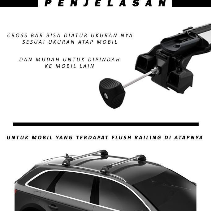 Promo Cross Bar EDGE 2021 THULE + EDGE FLUSH + Kit FORTUNER - BLACK Diskon